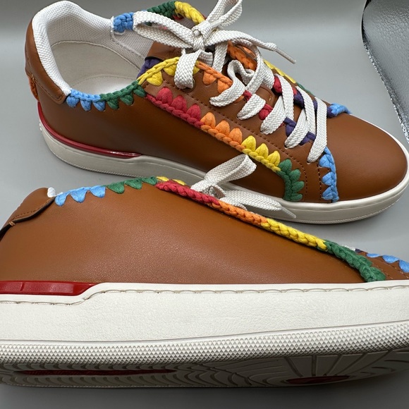 NEW! COACH Lowline Low Top Sneaker With Rainbow Crochet Women's US Size 7.5B - Picture 9 of 16
